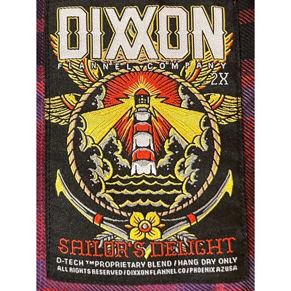 Dixxon Mens Red & Black Plaid Long Sleeve Flannel Shirt 2X Snap Buttons - Picture 11 of 11